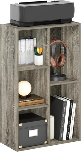 Vista 50 de Furinno - Estantería de 5 cubos serie Luder para libros y almacenamiento, color blanco y verde