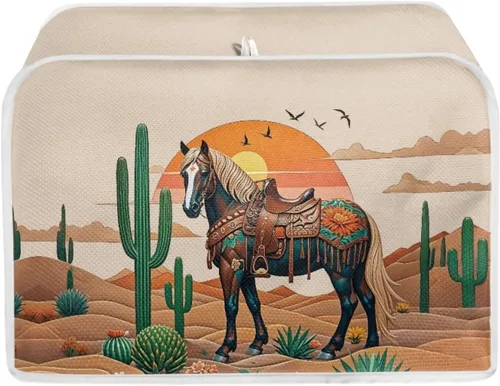 Vista 15 de Cat Print 2 Slice Bread Maker Cover Music Note Print Microwave Oven Cover Bakeware Protector Anti Fingerprint Protective Covers for Kitchen