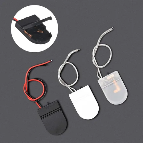 Vista 2 de Alinan Soporte de batería con botón, soporte de batería de celda de moneda con interruptor CR2032 1 X 3V Soporte de batería Caja de almacenamiento