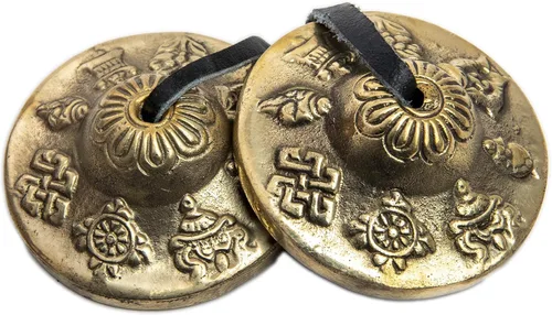 Vista 5 de Campanas de platillos Tingsha – Fácil de tocar – Campana de meditación Mindfulness para la curación de chakras, regalos espirituales de dharma