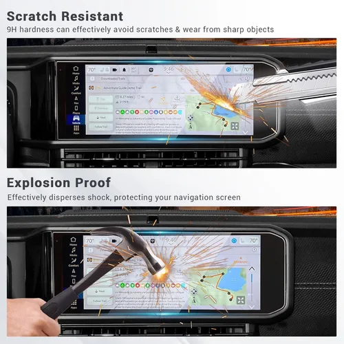 Vista 6 de YEE PIN Protector de pantalla para Jeep Wrangler 2024 Wrangler JL 2024, protector de pantalla para Jeep Wrangler 2024, protector de pantalla de 12.3