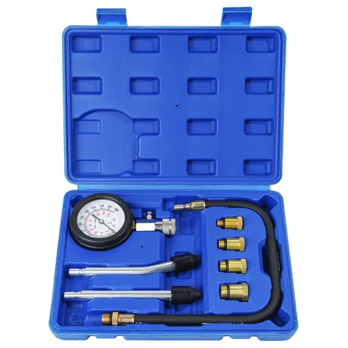 Kit de probador de compresión profesional de 8 piezas, medidor de presión de cilindro de motor de gasolina de gasolina 0-300 PSI, herramienta Azul