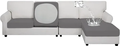 Vista 91 de Easy-Going Fundas de cojín 100% impermeables de 3 piezas para sofá, seccional izquierdo y derecho en forma de L, funda antideslizante para sofá, 2