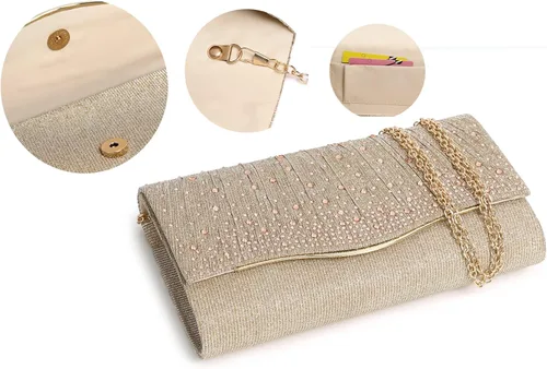 Vista 2 de Bolsos de mano con diamantes de imitación para mujer, monederos y bolsos formales, bodas, fiestas, bailes, bolsas de dinero, regalo de Navidad