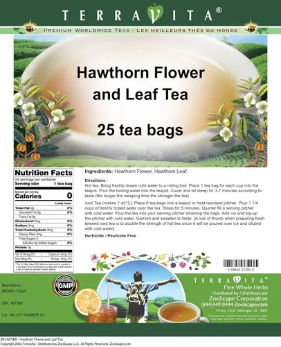 Vista 2 de Té de flores y hojas de espino (25 bolsitas de té, ZIN: 427369)