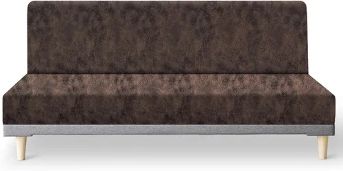 Vista 12 de molasofa Funda elástica similar a la piel para futón sin brazos, protector de muebles con parte inferior elástica, funda de futón suave y lavable