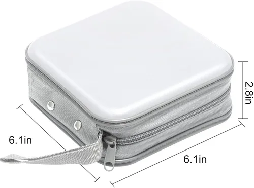 Vista 78 de Funda para CD, capacidad para 40 unidades, para CD/DVD, cartera, de plástico duro, DVD, para coche, hogar, oficina, viajes (negro)