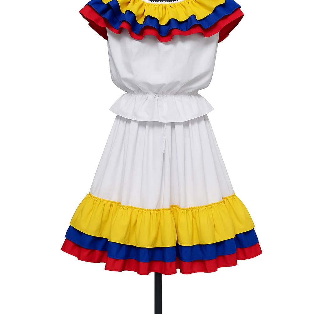 Vestido tradicional de cumbia colombiano