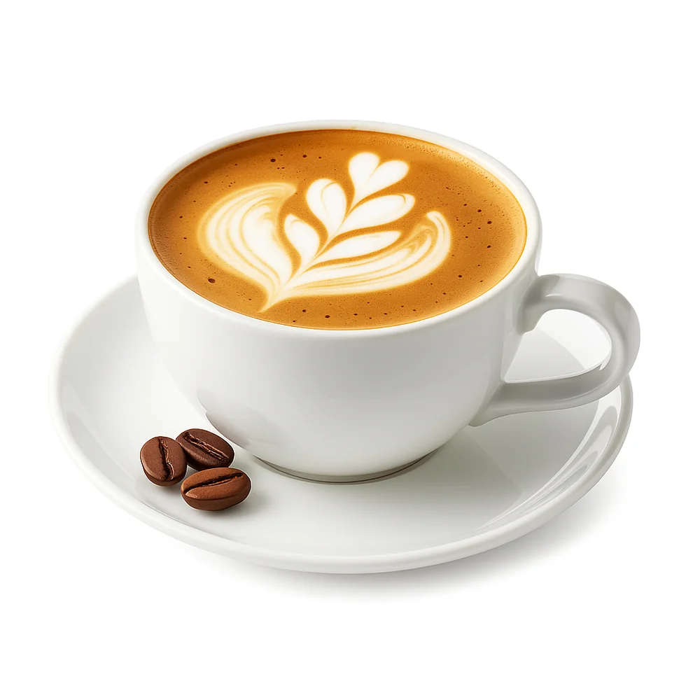 Taza de café con diseño latte art