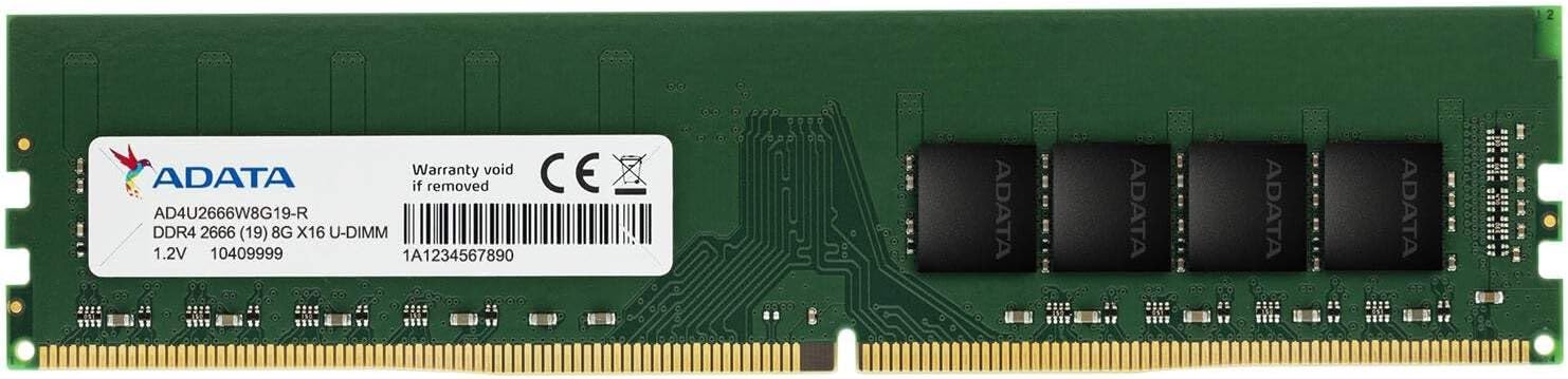 17. 8GB AData DDR4 2666MHz PC4-21300 CL19 Módulo de memoria de escritorio 288 pines
