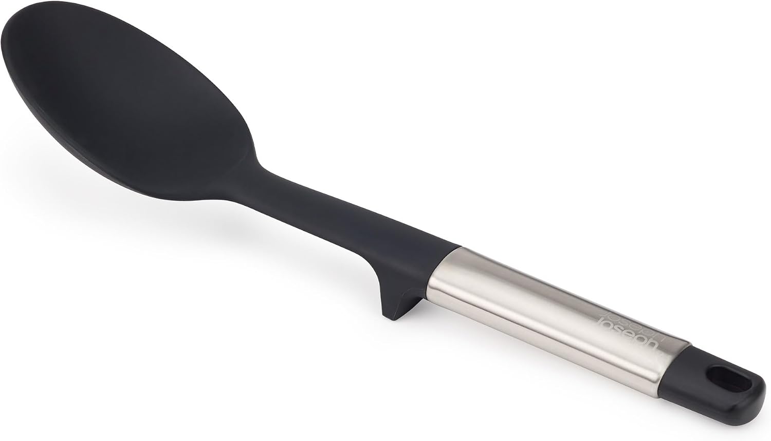 12. Joseph Joseph Elevate Cucharón sólido de silicona, libre de BPA, utensilio de cocina antiadherente resistente al calor, mango de acero inoxidable
