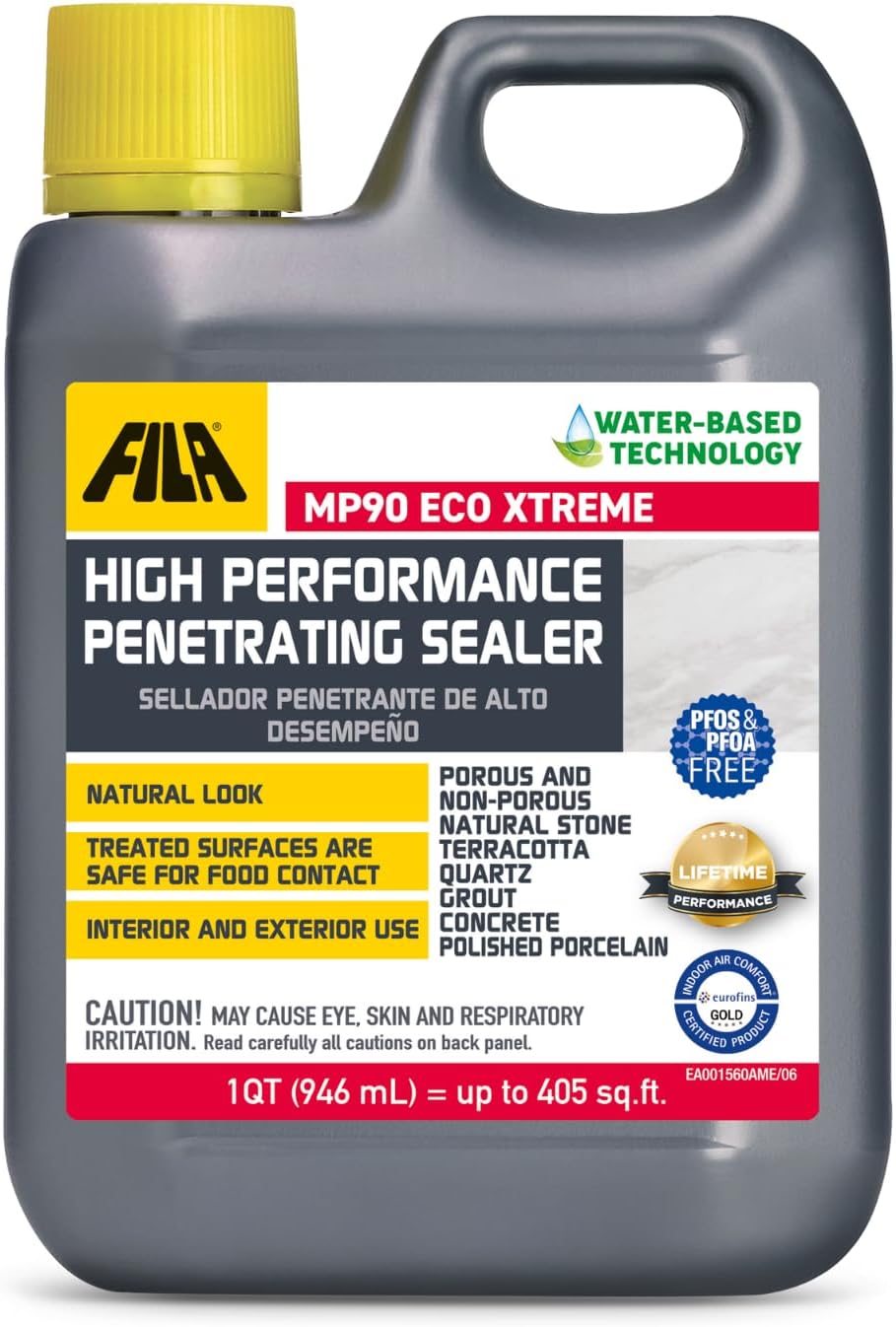 1. FILA - Sellador de piedra natural, MP90 ECO Xtreme, sellador de aspecto natural y protector de manchas, ideal para todas las piedras naturales