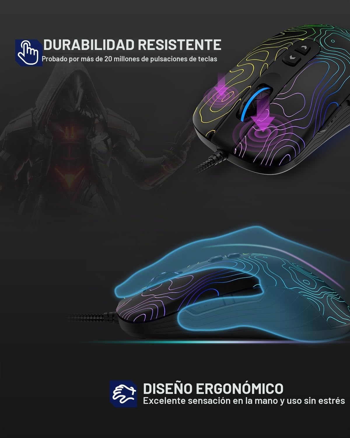 16. Womier G706 USB Wired Gaming Mouse for PC Computer Windows Mac Laptop