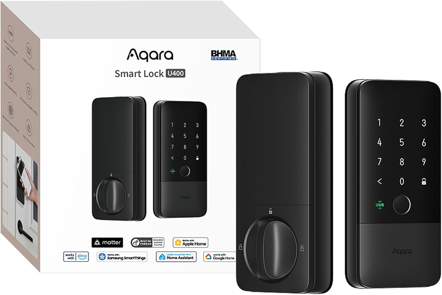 5. Aqara UWB Smart Lock U400, llave de Apple Home, cerrojo de huella digital