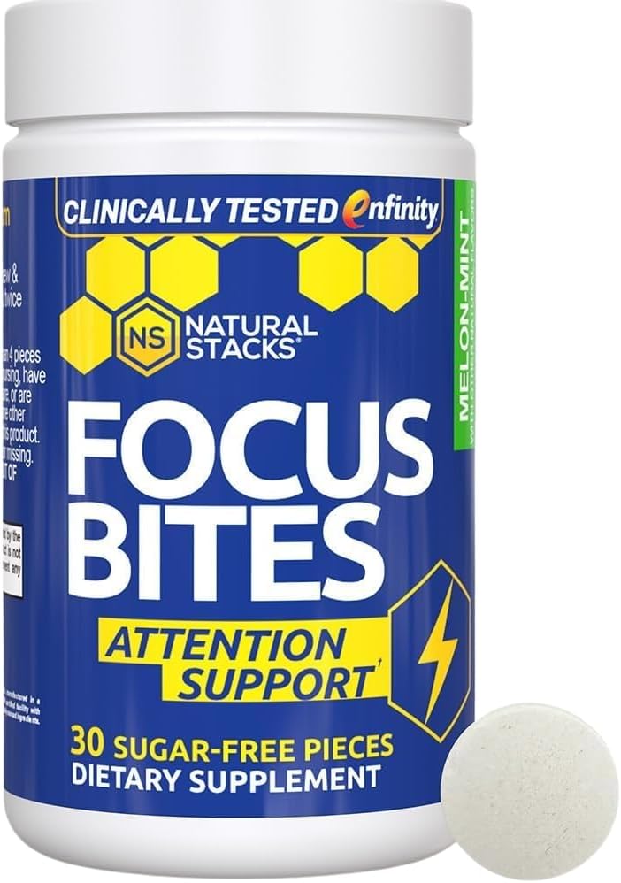 2. Paraxantina Focus Bites 100 mg, energía sin cafeína, 30 bocados de melón y menta