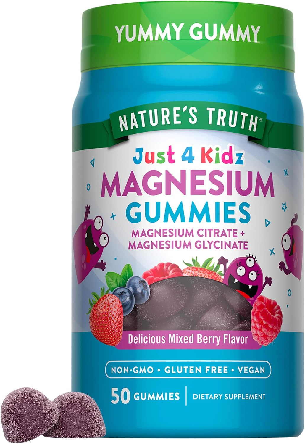 4. Nature's Truth Magnesium Gummies for Kids Glycinate & Citrate 50 Count