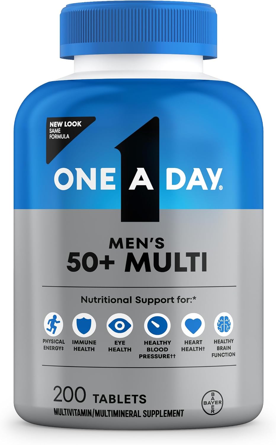 3. One A Day Multivitamínico Healthy Advantage para hombres con vitaminas A, C, E, B6, B12, calcio y vitamina D, tableta, 200 unidades (paquete de 1)