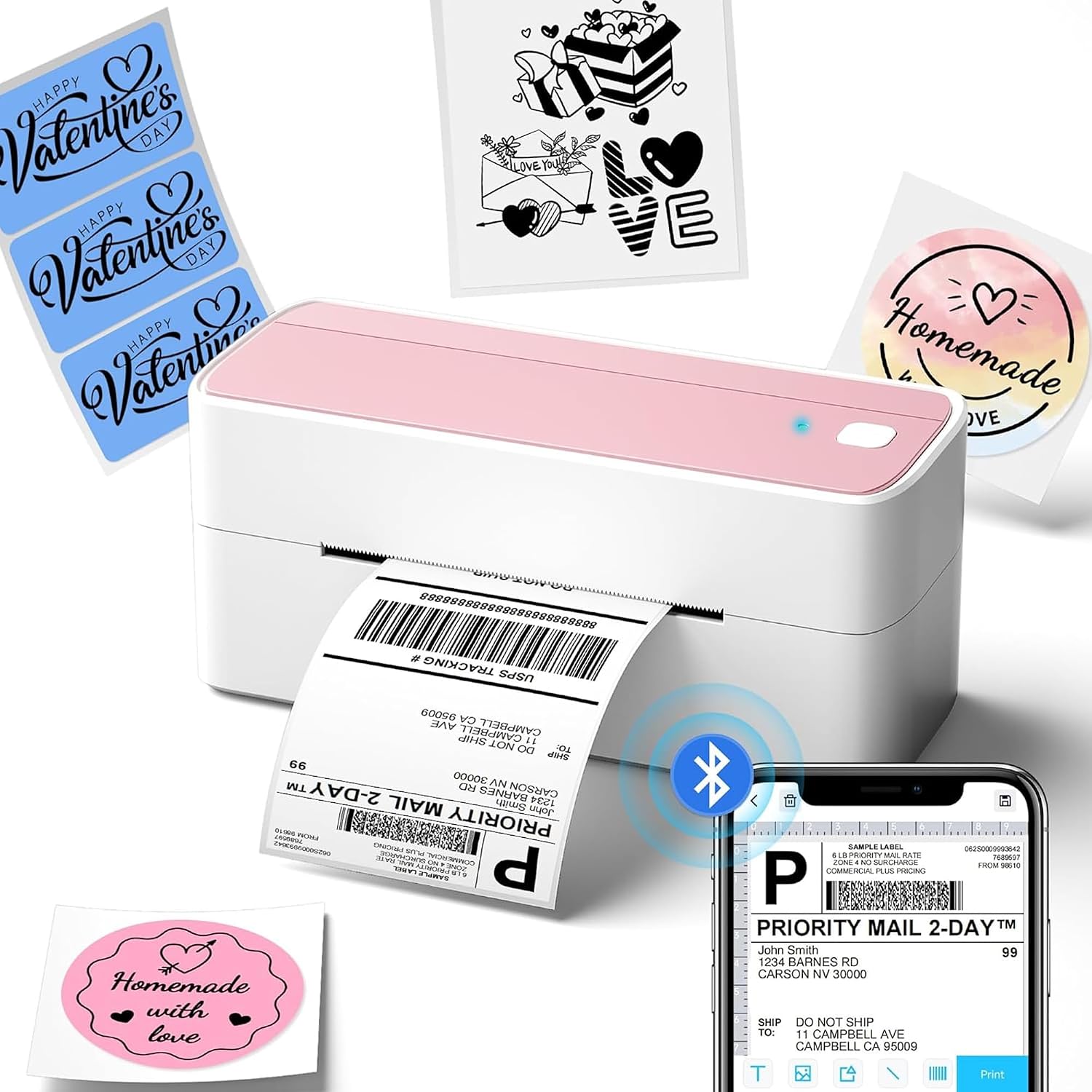 2. Phomemo Bluetooth Shipping Label Printer,241BT Label Printer & 20Pcs Labels