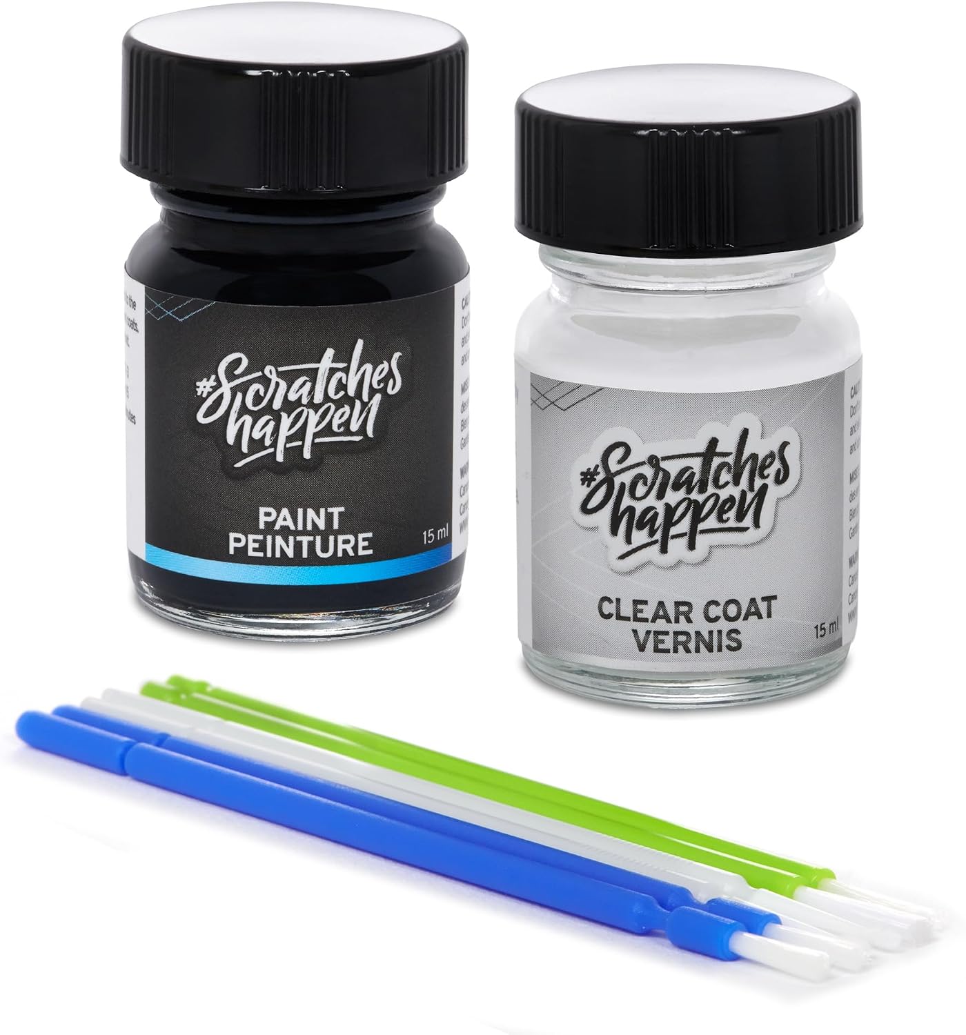 1. ScratchesHappen Kit de pintura de retoque Exact-Match - Blanco transparente (UD) para Kia - Esencial (pintura + capa transparente)
