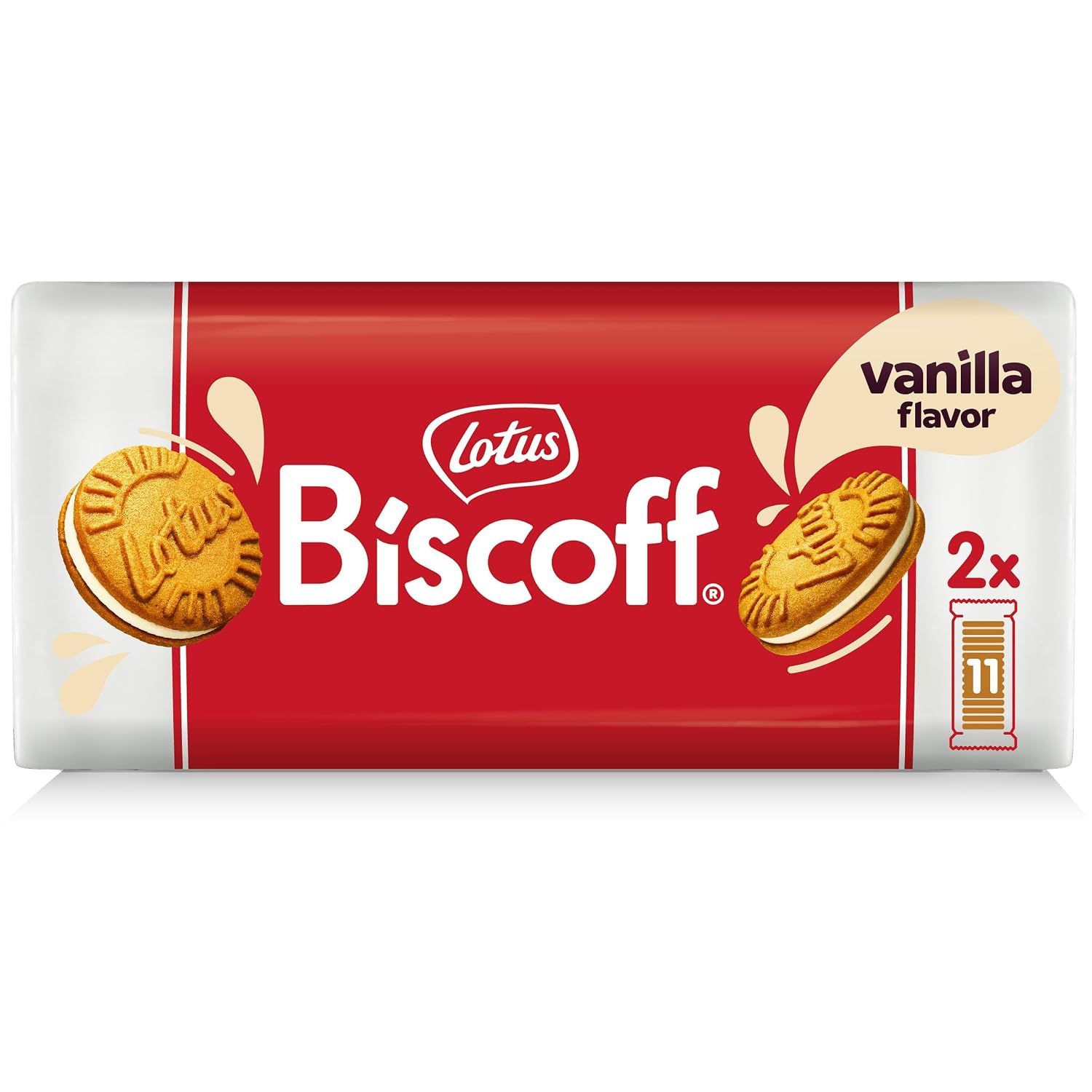1. Lotus Biscoff Sandwich Cookies, Biscoff Cream, 22 galletas por paquete, 7.76 onzas