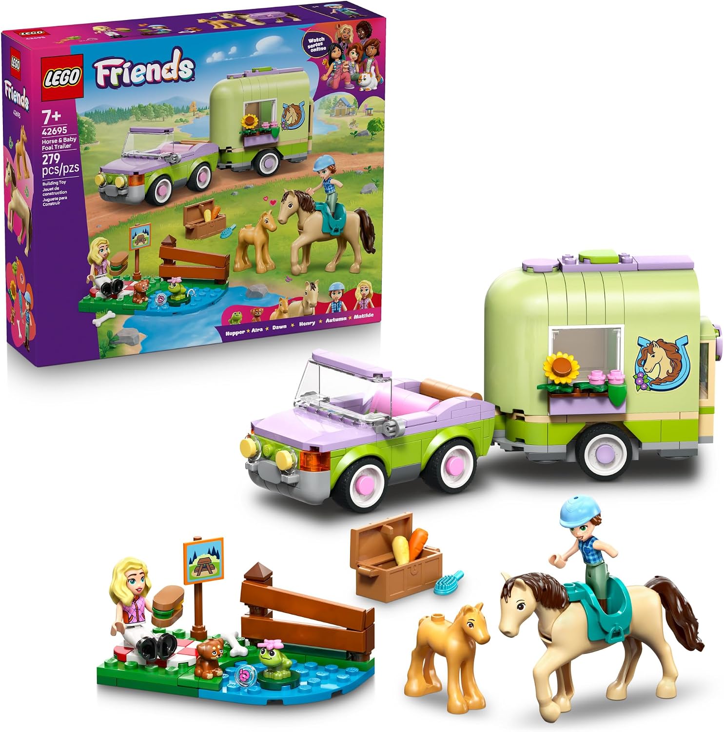 11. LEGO Friends - Remolque de caballo y potro bebé 42695