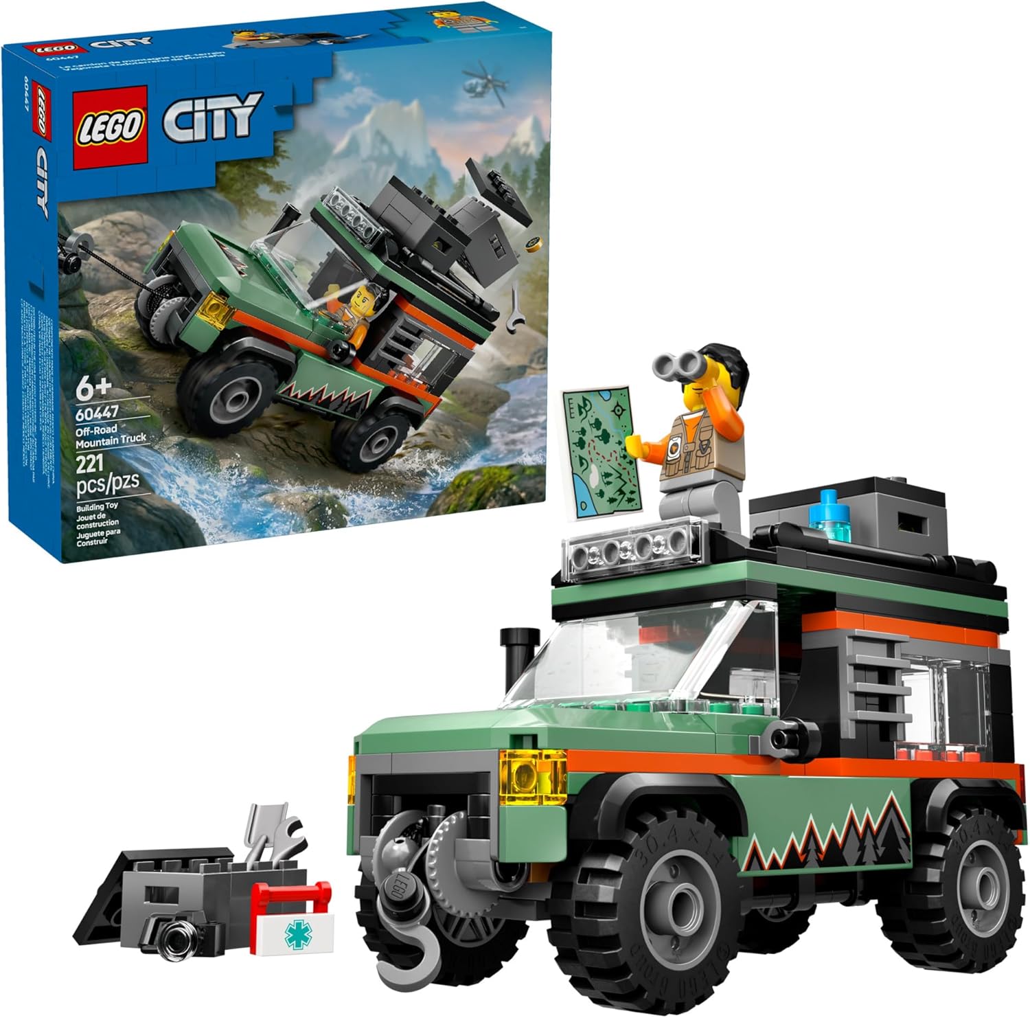 3. LEGO City Off-Road - Camión de montaña de juguete 4x4 – Juego de juguetes de construcción para niños, niños y niñas, a partir de 6 años – Idea