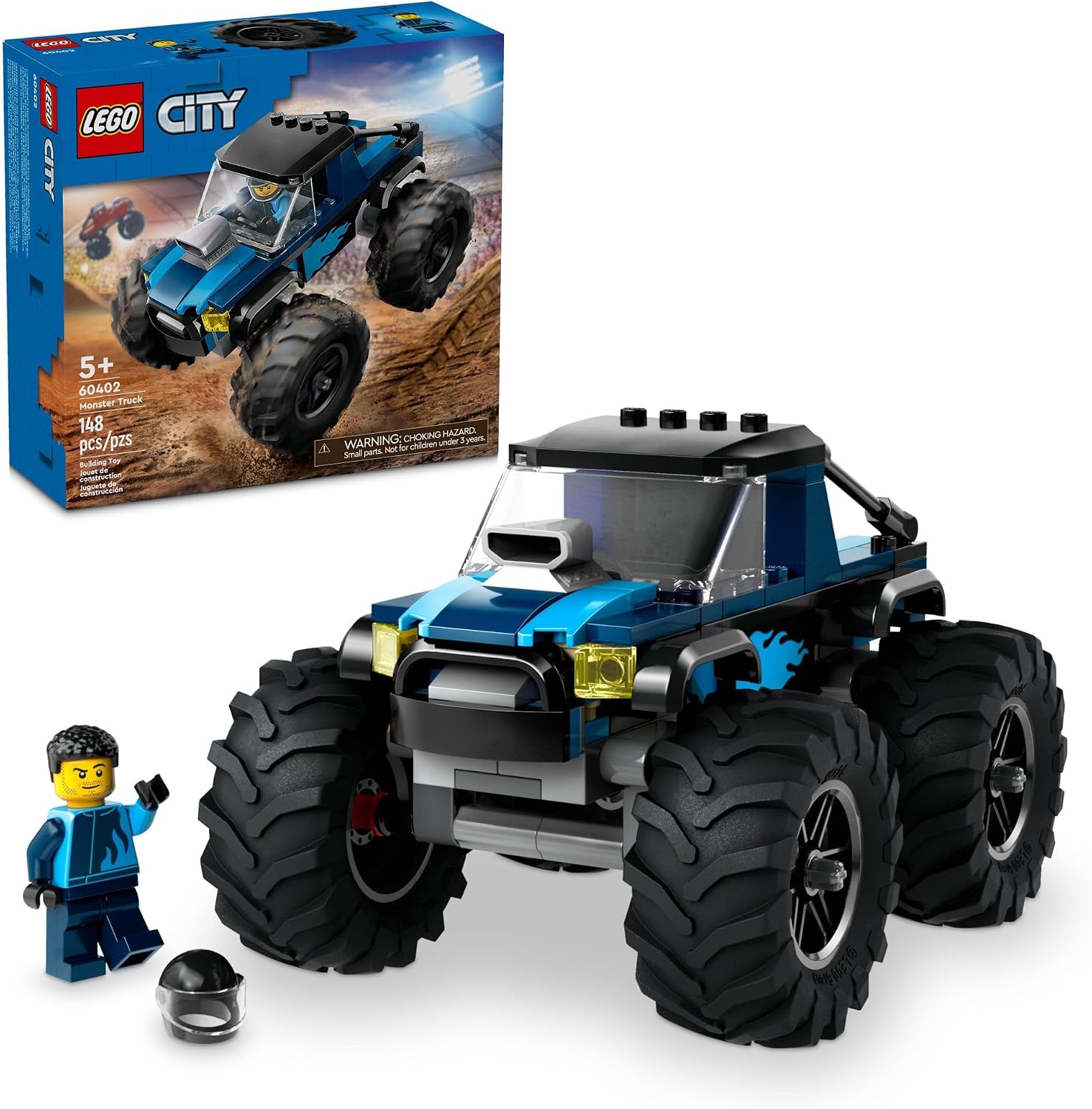 5. LEGO City Camión Monstruo Azul Fuera de Carretera Juego de Construcción con Minifigura de Conductor, Juguetes Imaginativos para Niños, Regalo