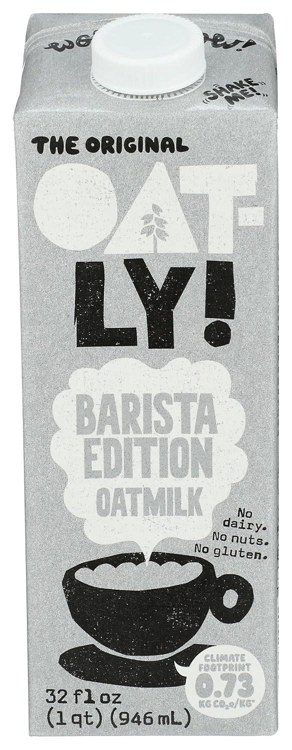 20. Oatly Barista Edition Leche de Avena, vegana, 32 onzas líquidas