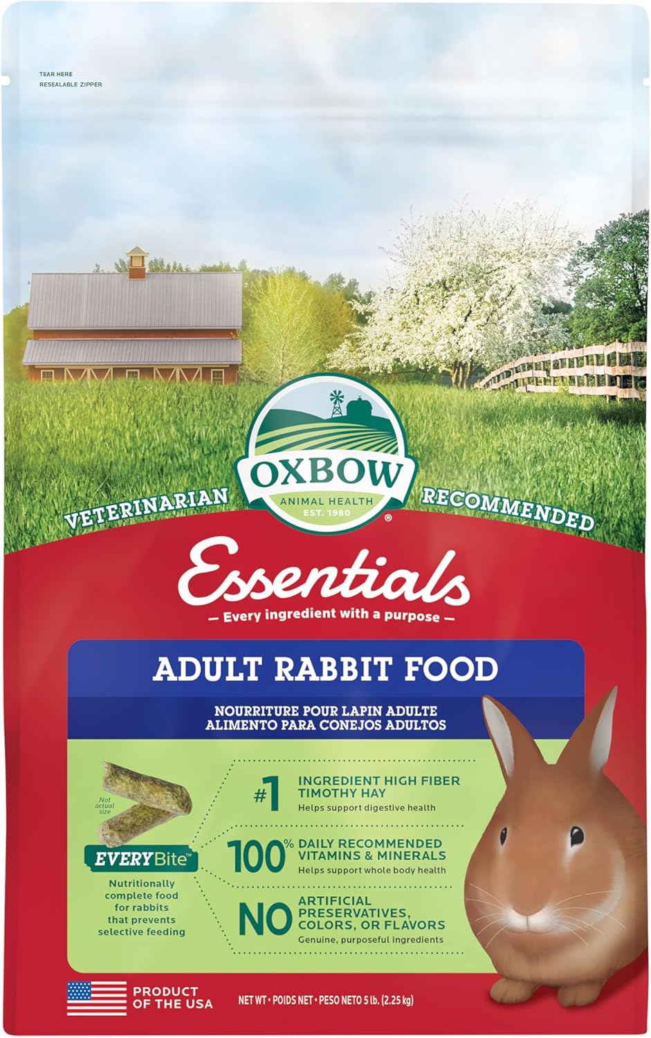 1. Oxbow Essentials, alimento básico para la salud del conejo adulto